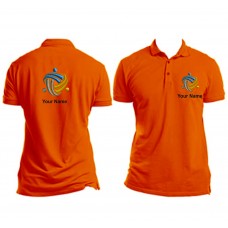 Embroidered Polo T-shirt - Orange